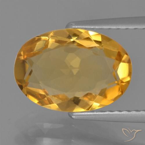 2.60ct 자연스러운 다크 오렌지-골드 황수정, 타원형, VVS-VS
