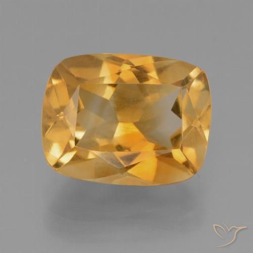 3.12ct 자연스러운 딥 골든 오렌지 황수정, 방석, VS