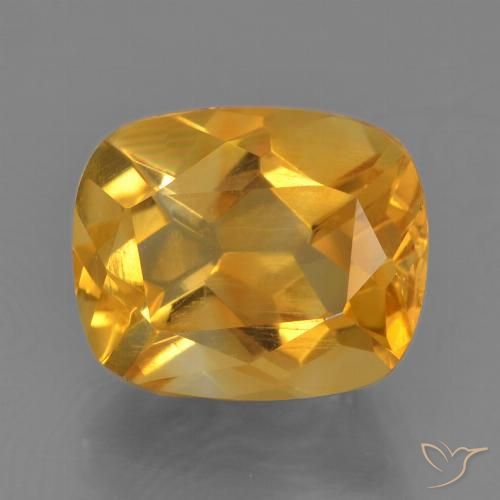 2.76ct 자연스러운 딥 오렌지-골드 황수정, 방석, VS