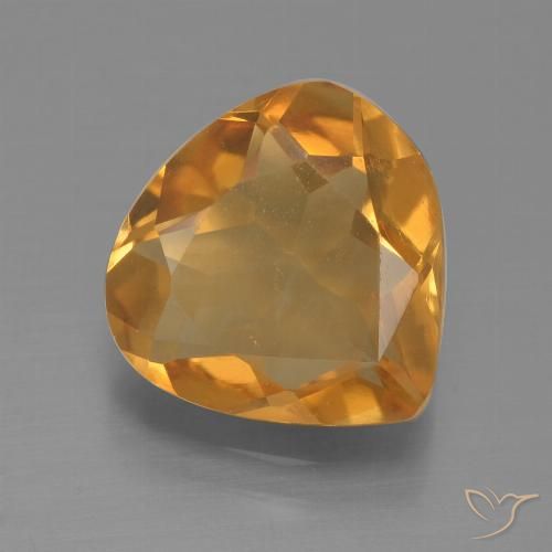 2.20ct 자연스러운 딥 오렌지-골드 황수정, 배 모양, VS