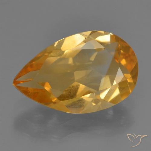 2.31ct 자연스러운 딥 오렌지-골드 황수정, 배 모양, VVS-VS