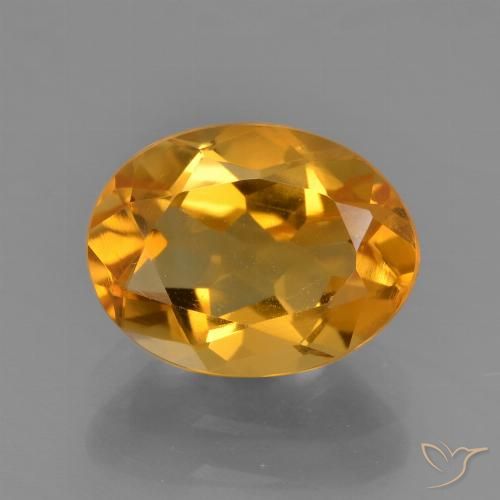 1.97ct 자연스러운 딥 오렌지-골드 황수정, 타원형, VS
