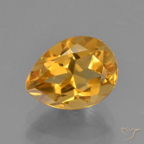 1.84ct 자연스러운 다크 오렌지-골드 황수정, 배 모양, VS