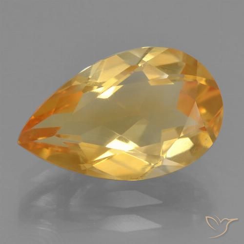 2.41ct 자연스러운 미디엄 다크 골든 황수정, 배 모양, VVS-VS