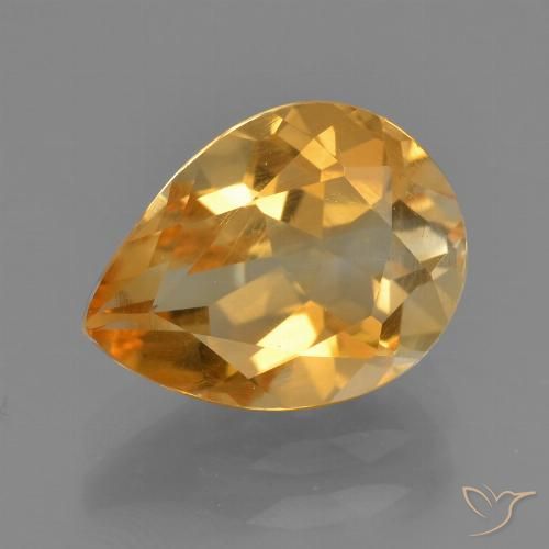2.32ct 자연스러운 오렌지-골드 황수정, 배 모양, VS