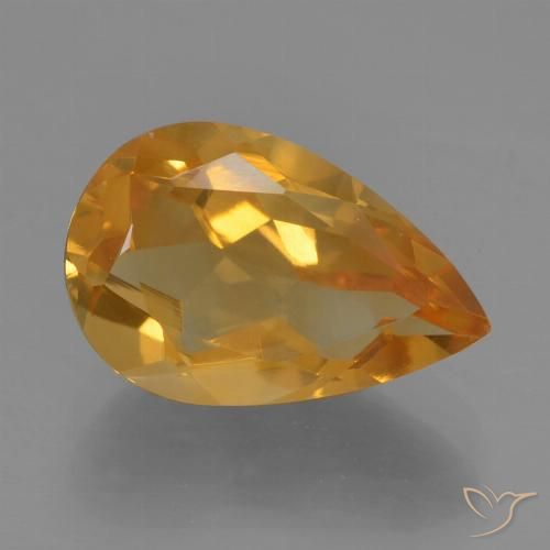 2.42ct 자연스러운 딥 오렌지-골드 황수정, 배 모양, VS