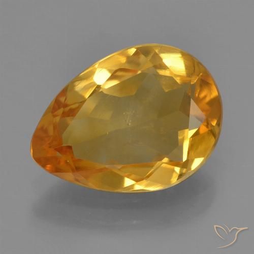 2.23ct 자연스러운 다크 오렌지-골드 황수정, 배 모양, VS
