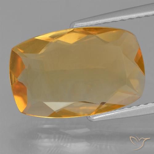 3.55ct 자연스러운 딥 오렌지-골드 황수정, 방석, VVS-VS