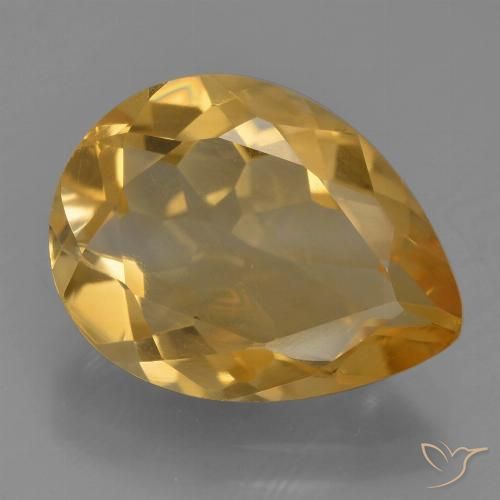 4.72ct 자연스러운 미디엄 다크 골든 황수정, 배 모양, VS