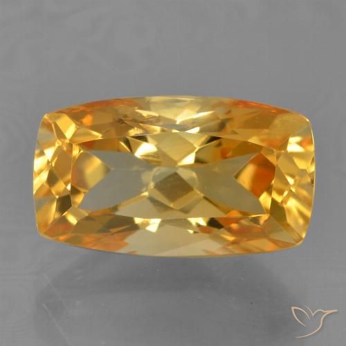 4.24ct 자연스러운 다크 오렌지-골드 황수정, 방석, VVS-VS