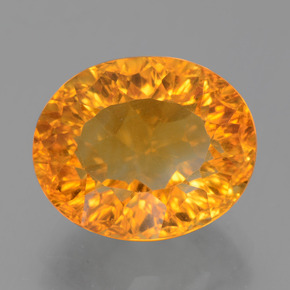 5.00캐럿 천연 골든 옐로우 시트린, 타원형 컷, 12.1×10 mm, VS