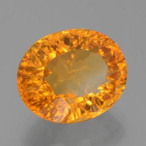 5.00캐럿 천연 골든 옐로우 시트린, 타원형 컷, 12.1×10 mm, VS