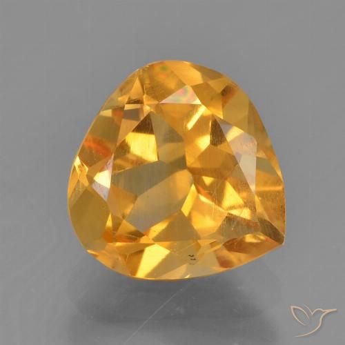 1.72ct 자연스러운 오렌지-골드 황수정, 배 모양, VS