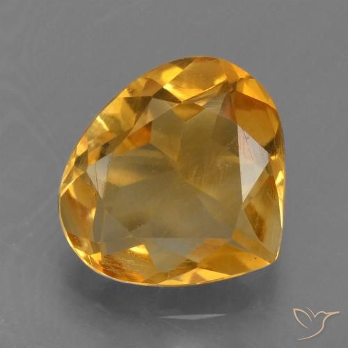 1.86ct 자연스러운 다크 오렌지-골드 황수정, 배 모양, VS