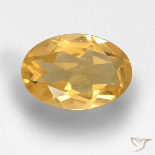 2.41ct 자연스러운 미디엄 골드 황수정, 타원형, VVS-VS