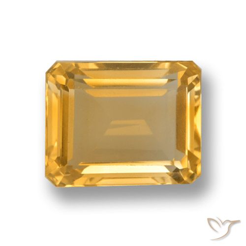 4.82ct 자연스러운 오렌지-골드 황수정, 에메랄드 컷, VVS-VS