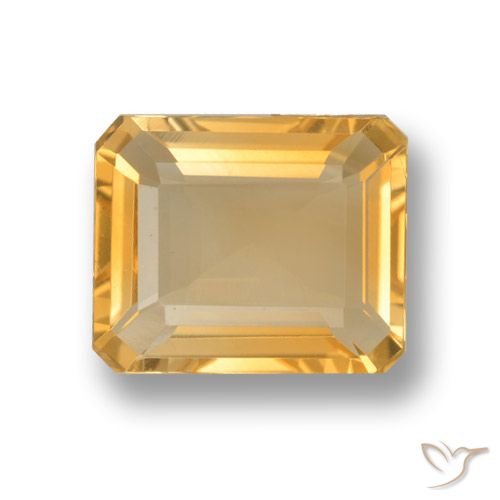 3.81ct 자연스러운 미디엄 골드 황수정, 에메랄드 컷, VVS