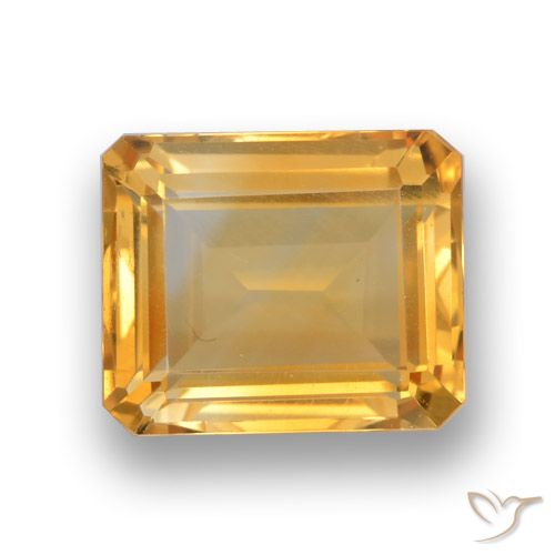 4.53ct 자연스러운 오렌지-골드 황수정, 에메랄드 컷, VVS-VS