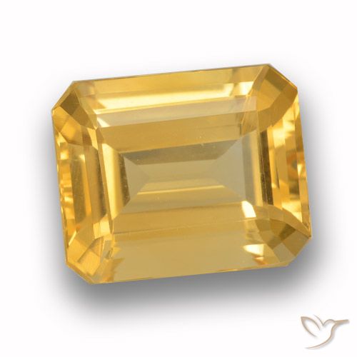 4.06ct 자연스러운 금 황수정, 에메랄드 컷, VVS-VS