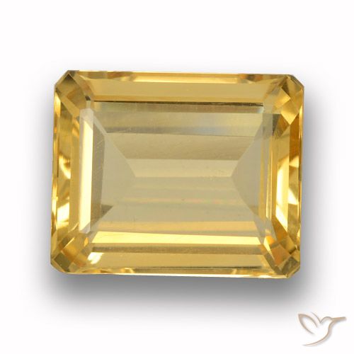4.10ct 자연스러운 미디엄 골드 황수정, 에메랄드 컷, VVS-VS
