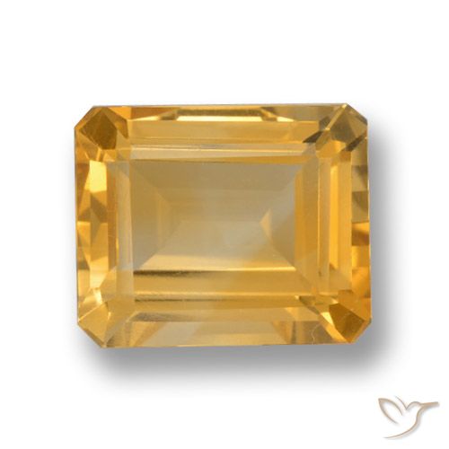 4.27ct 자연스러운 오렌지-골드 황수정, 에메랄드 컷, VVS-VS