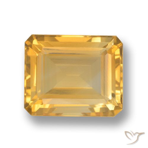 4.39ct 자연스러운 오렌지-골드 황수정, 에메랄드 컷, VVS-VS