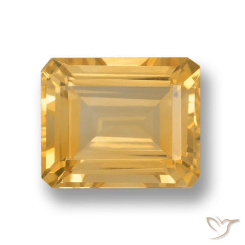 4.05ct 자연스러운 미디엄 골드 황수정, 에메랄드 컷, VVS-VS