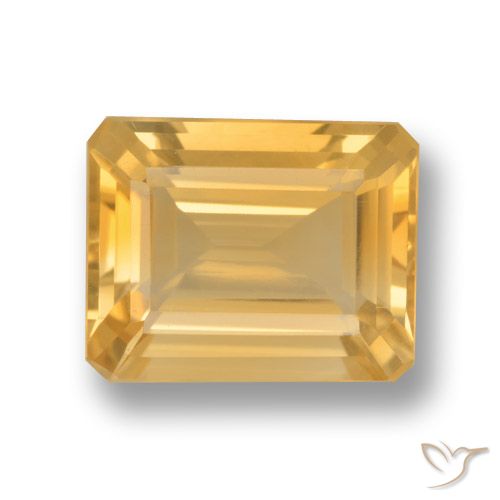 3.80ct 자연스러운 금 황수정, 에메랄드 컷, VVS-VS