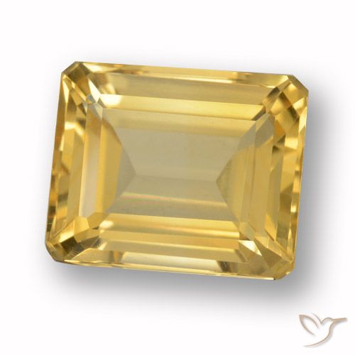 4.67ct 자연스러운 금 황수정, 에메랄드 컷, VVS-VS