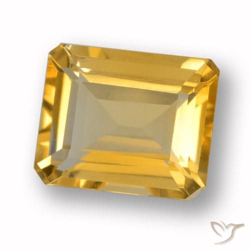 3.76ct 자연스러운 오렌지-골드 황수정, 에메랄드 컷, VVS