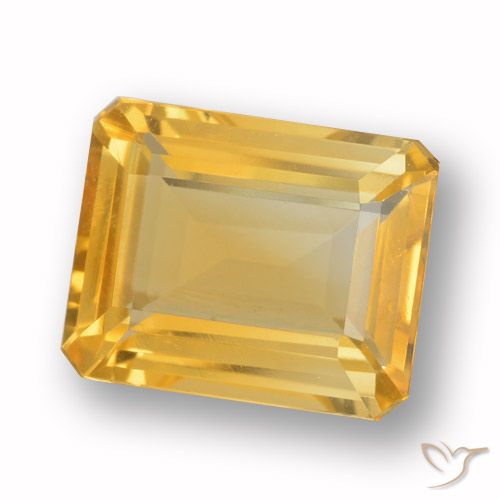 4.03ct 자연스러운 미디엄 골드 황수정, 에메랄드 컷, VVS-VS