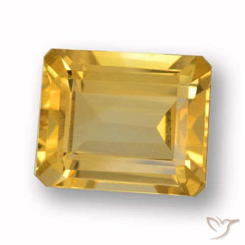 4.47ct 자연스러운 금 황수정, 에메랄드 컷, VVS-VS