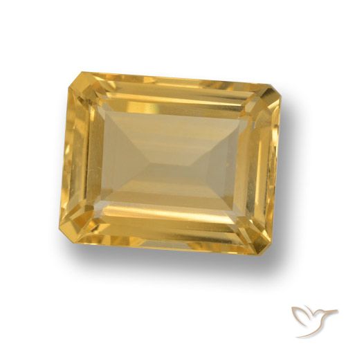 4.15ct 자연스러운 금 황수정, 에메랄드 컷, VVS-VS