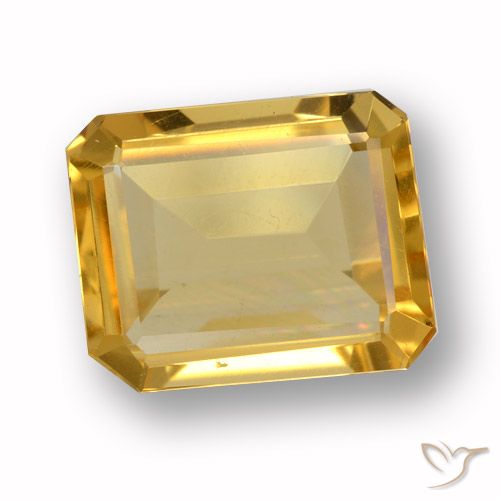 3.37ct 자연스러운 금 황수정, 에메랄드 컷, VVS-VS