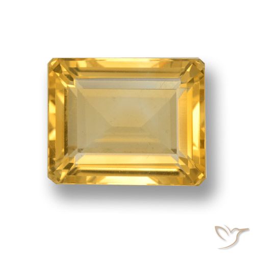 4.65ct 자연스러운 금 황수정, 에메랄드 컷, VVS