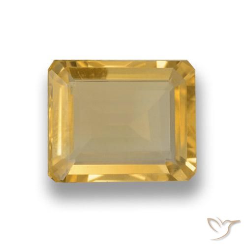 3.65ct 자연스러운 금 황수정, 에메랄드 컷, VVS-VS