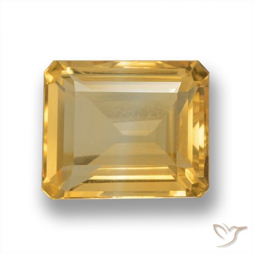 5.88ct 자연스러운 미디엄 라이트 골든 황수정, 에메랄드 컷, VVS-VS