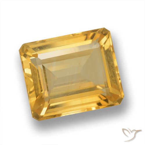 5.93ct 자연스러운 골든 오렌지 황수정, 에메랄드 컷, VVS-VS