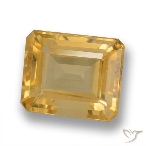 6.04ct 자연스러운 라이트 오렌지-골드 황수정, 에메랄드 컷, VVS-VS