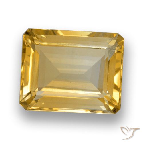 4.36ct 자연스러운 골든 황수정, 에메랄드 컷, VVS