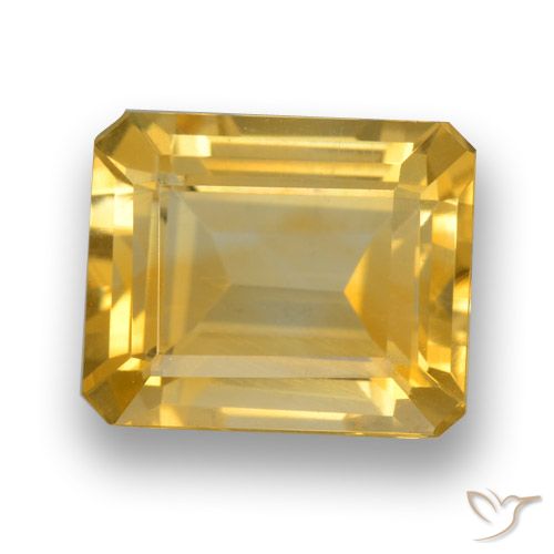 4.50ct 자연스러운 골든 황수정, 에메랄드 컷, VVS-VS