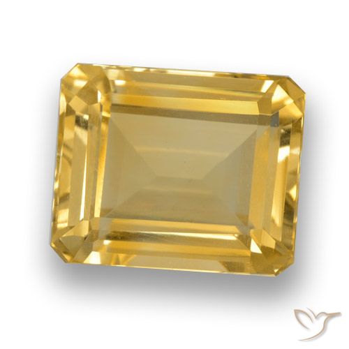 4.46ct 자연스러운 골든 황수정, 에메랄드 컷, VVS