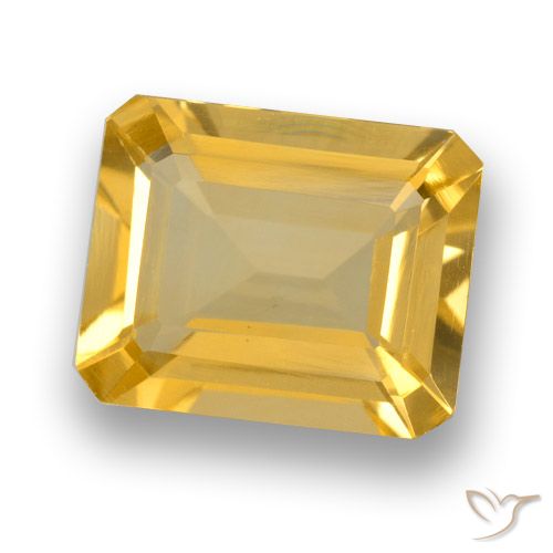 3.61ct 자연스러운 미디엄 골드 황수정, 에메랄드 컷, VVS