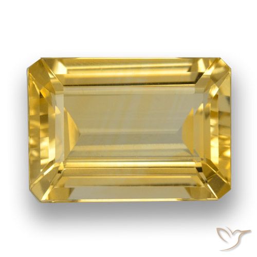 6.21ct 자연스러운 미디엄 골든 황수정, 에메랄드 컷, VVS