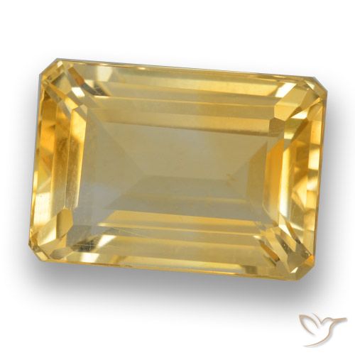 8.68ct 자연스러운 미디엄 라이트 골든 황수정, 에메랄드 컷, VVS-VS