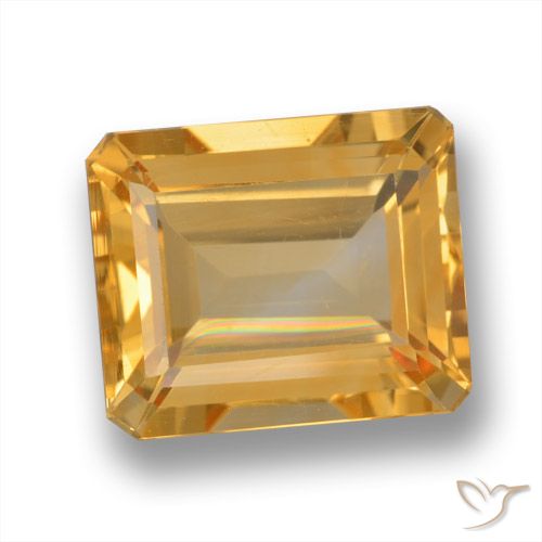 5.42ct 자연스러운 오렌지-골드 황수정, 에메랄드 컷, VS