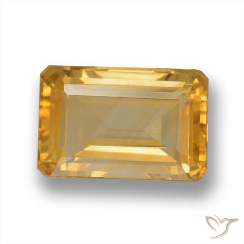 4.09ct 자연스러운 미디엄 다크 골든 황수정, 에메랄드 컷, VVS-VS