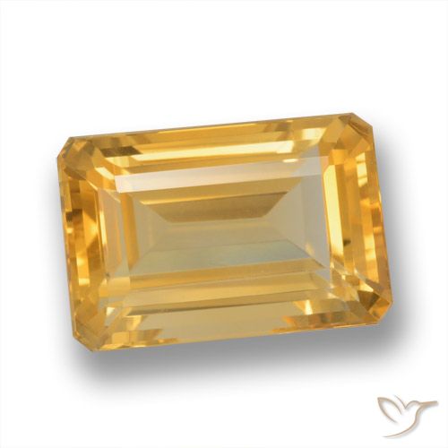 4.96ct 자연스러운 다크 골든 황수정, 에메랄드 컷, VVS