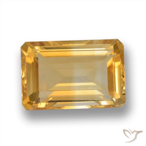 4.07ct 자연스러운 다크 골든 황수정, 에메랄드 컷, VVS-VS