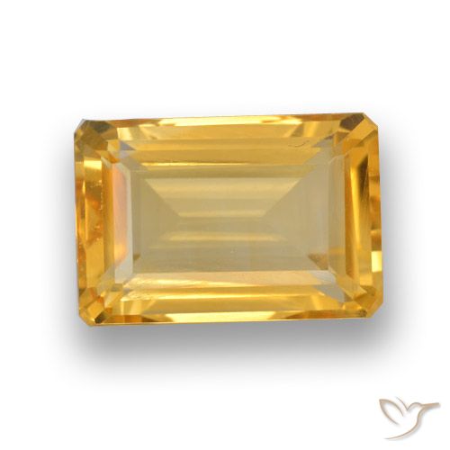 4.37ct 자연스러운 오렌지-골드 황수정, 에메랄드 컷, VVS-VS